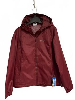 $65 Columbia Women M  Scattered Showers Jacket Waterproof Omni-Shield Rich Wine